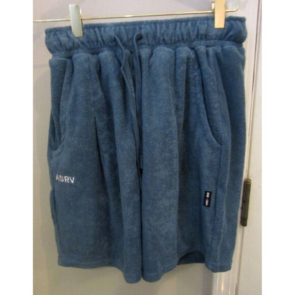 ASRV Towel Terry Relaxed Shorts Storm Blue NWT Retail $88 Mens Size XS - Picture 3 of 8